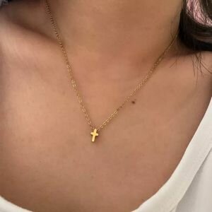 Chaine Simple Mini Petit Croix Brillant