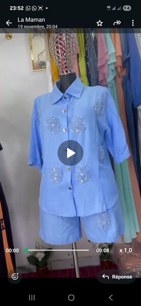 Ensemble Chemise et Short Bleu