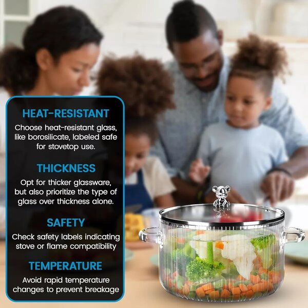 1600ml Borosilicate Glass Cooking Pot With Lid