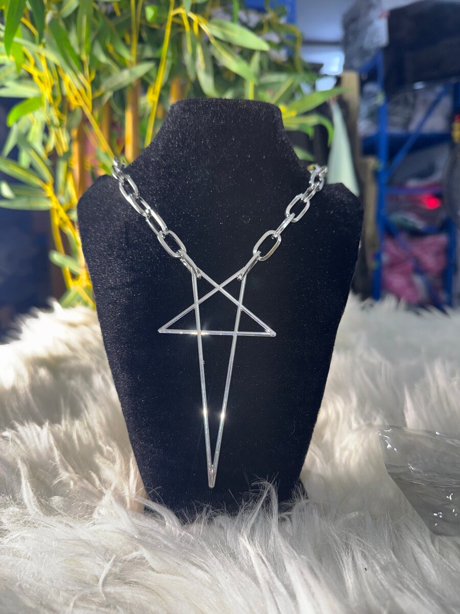 Collier Pendentif Hexagramme Métallique