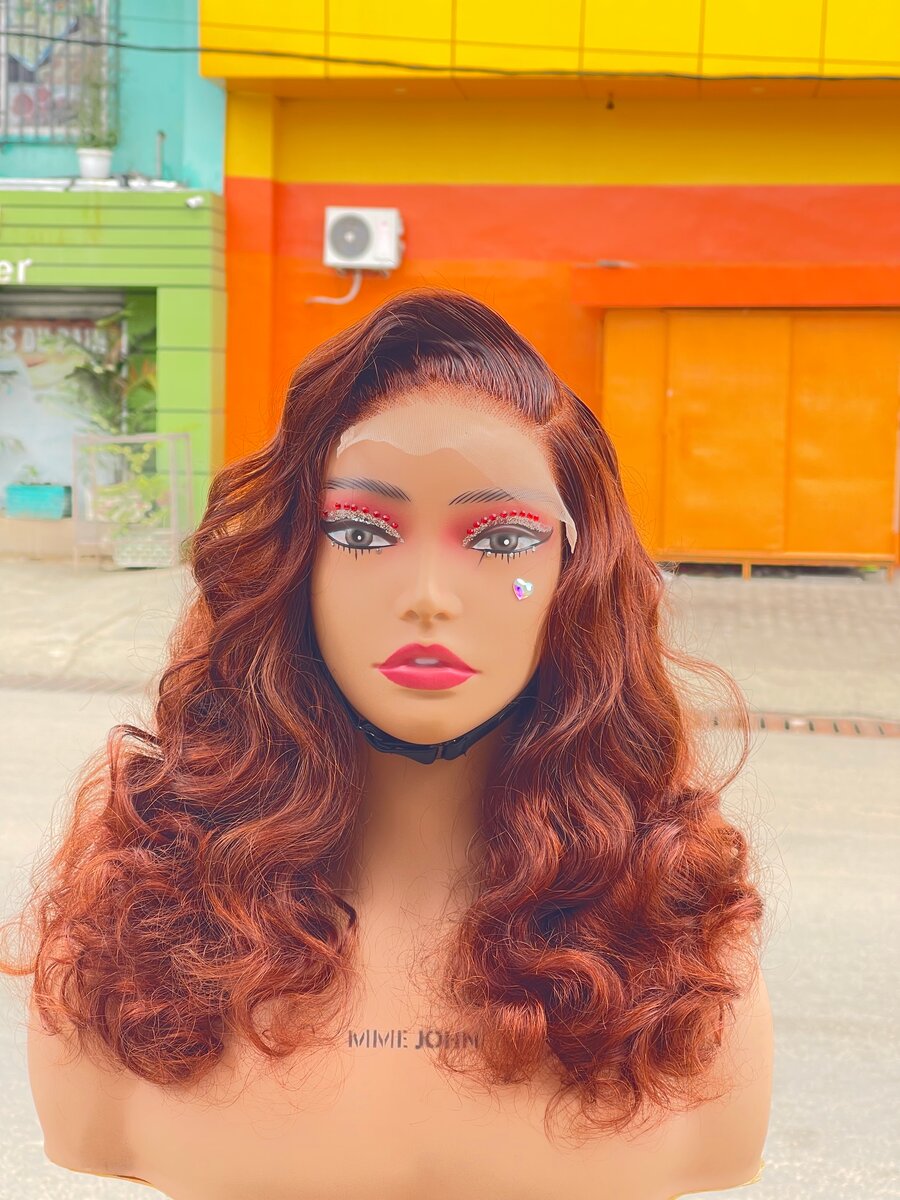Auburn Wavy Lace Front Wig