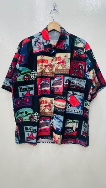 Chemise rétro imprimée