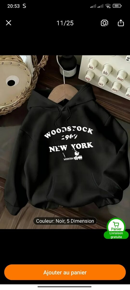 Sweat à capuche Woodstock