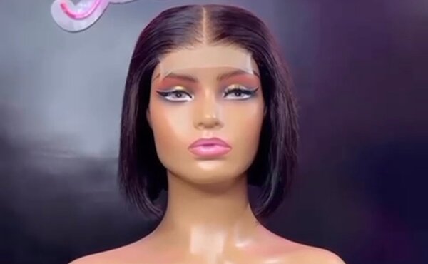 8 inches double drawn bob wig(100% human hair)