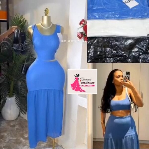 Robe deux pièces élégante bleu