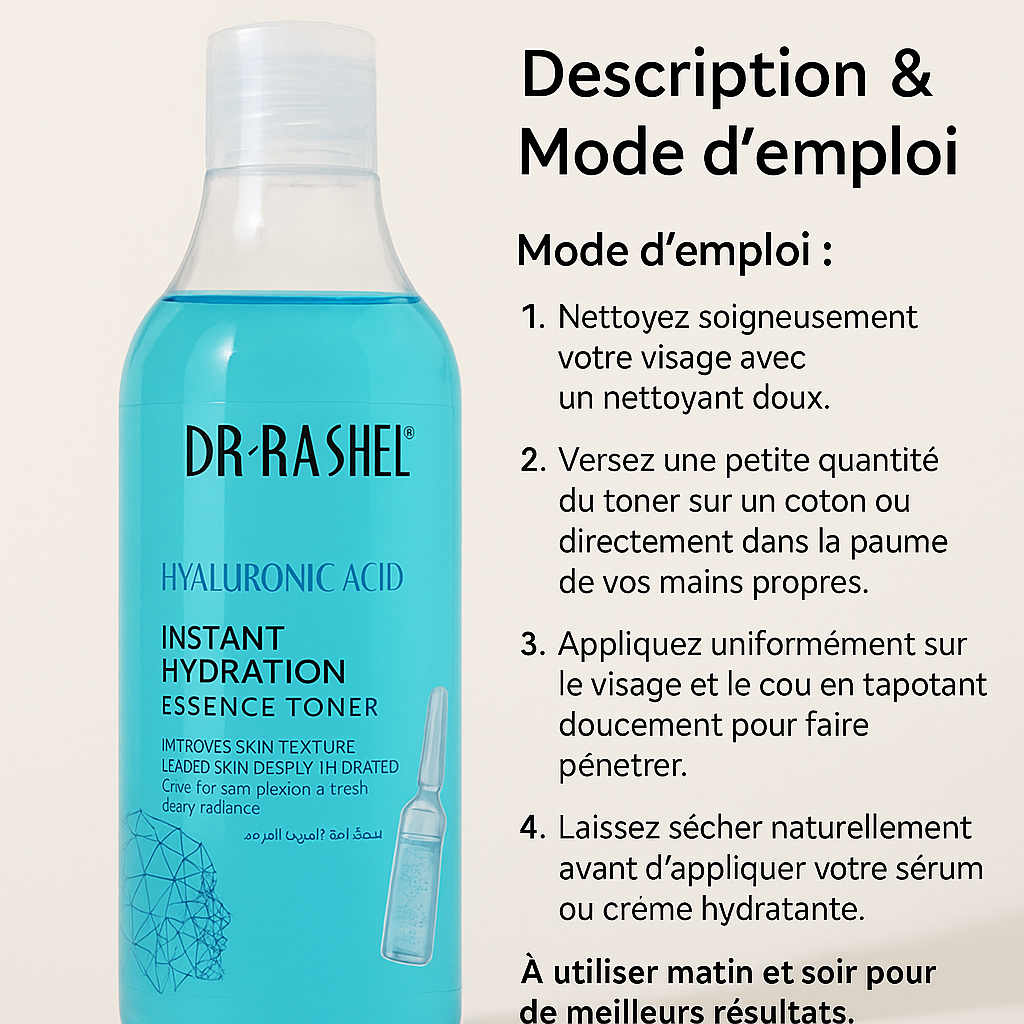 Toner hydratant à l'acide hyaluronique
