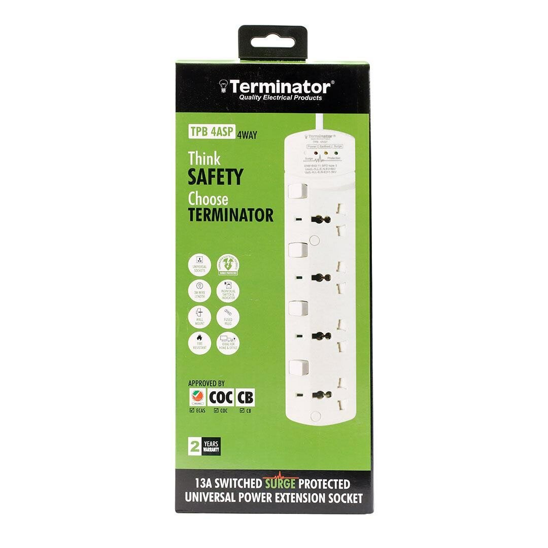 4 Way Universal Power Extension with Surge Protection