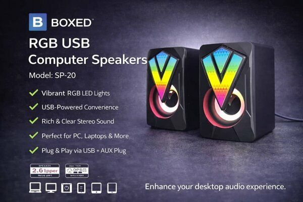 Haut-parleurs PC USB RGB Boxed