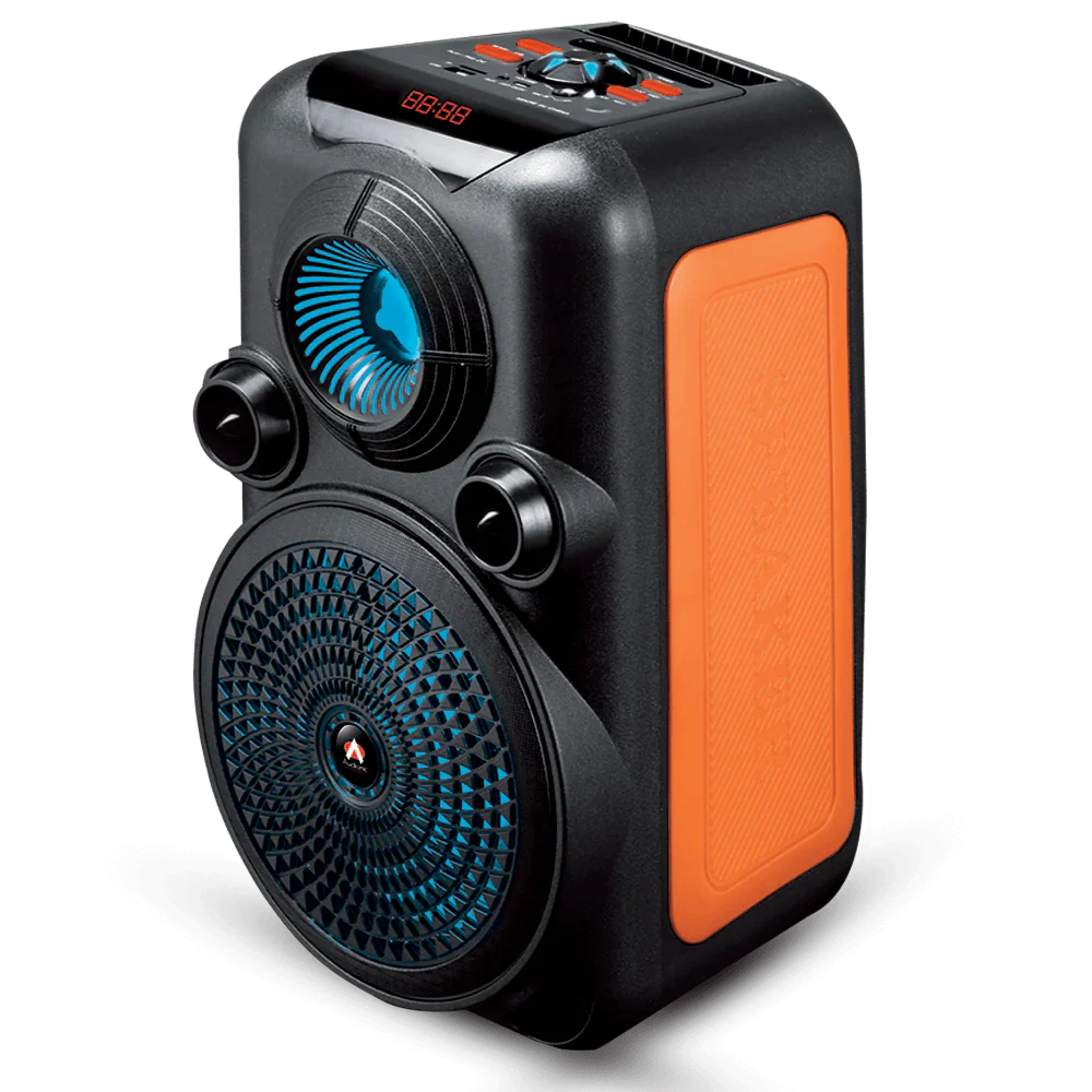 AUDIONIC MH-801 Wireless Bluetooth Rechargeable Speaker With Mic & Stand | Digital Display | RGB Lights.