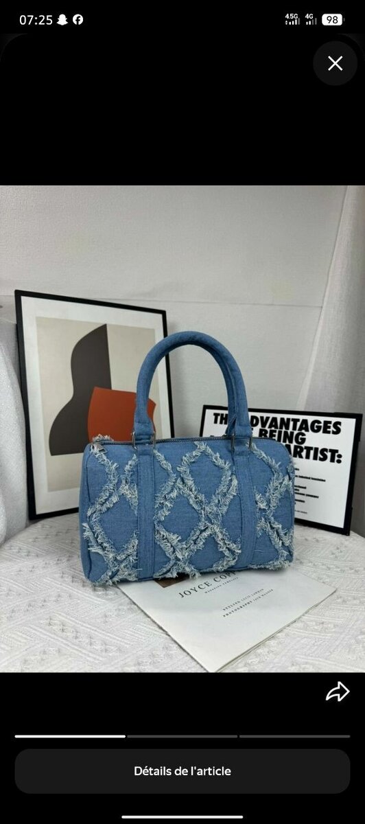 Sac à main en denim stylé