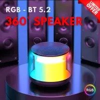 Mini 360° RGB Bluetooth Speaker with Enhanced Stereo Bass, Vibrant LED Lights, Compact Lightweight Design, 5W Power Output, Advanced Wireless Bluetooth 5.0 Connectivity for Gaming, Phone, Laptop & Outdoor Use – Stylish, Durable, and Travel-Friendly Audio