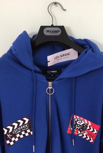 Pull à capuche bleu ADHOC