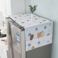 Anti-Dust Waterproof Oil-Proof Refrigerator Fridge Cover With 4 Pockets Organzier