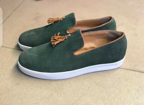 Green slip-ons