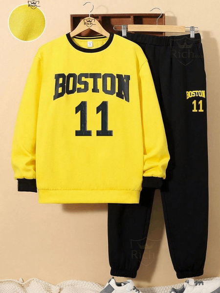 2pc unisex fleece printed tracksuit