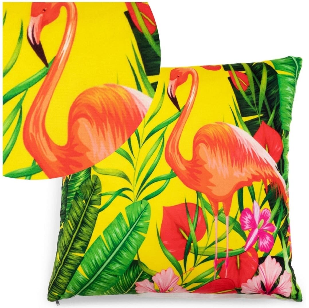 Coussin Flamant Tropical