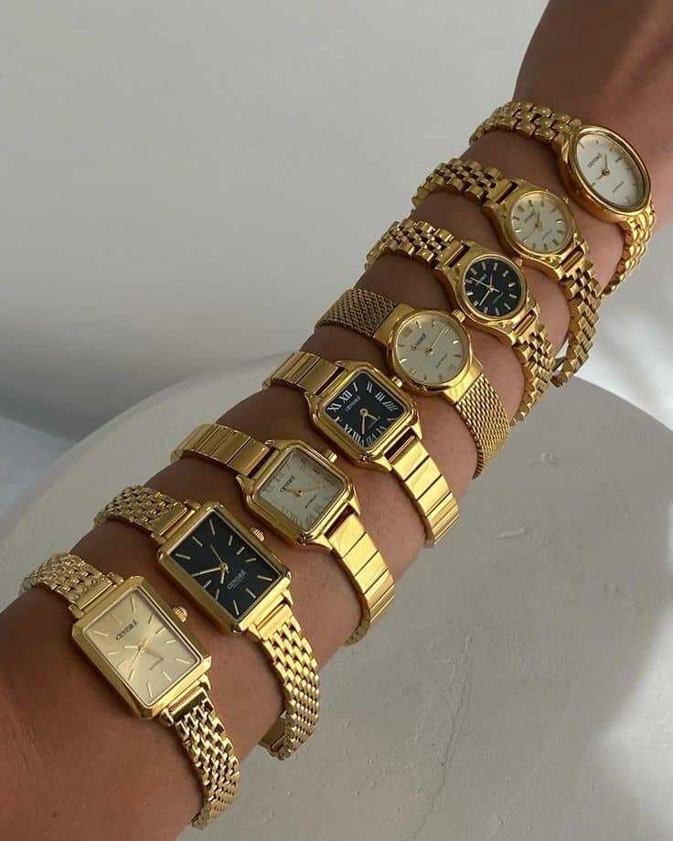 Montres Dorées Élégantes Femme