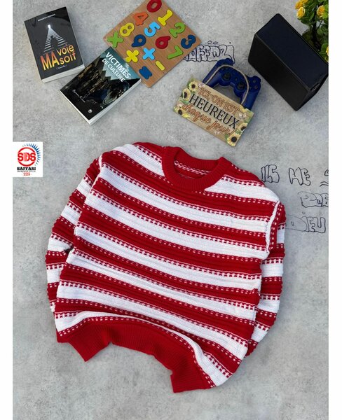 Pull rayé en tricot doux