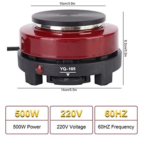 Plaque de cuisson électrique compacte