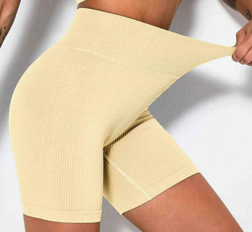 Ribbed biker shorts