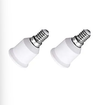 Pack of 2 Pcs E14 to E27 Lamp Socket Converter Holder for LED Convert Small Screw to Large Screw