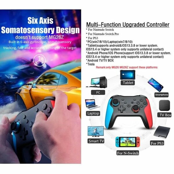 Wireless Controller Bluetooth Gamepad Nintendo, PS3, PC Etc
