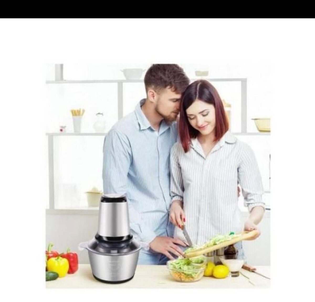 Hachoir Électrique En Acier INOX 2L