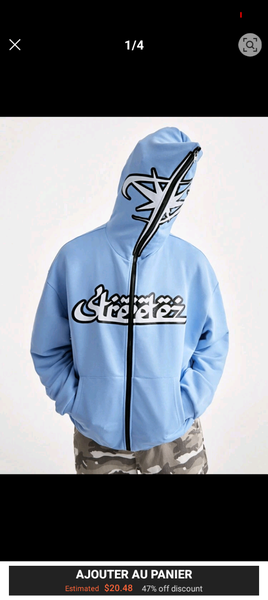 Veste à capuche streetwear bleu