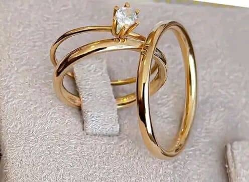 Bague en or 14K avec diamant
