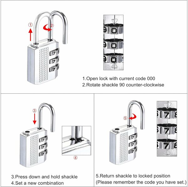 Cadenas à combinaison 3 chiffres