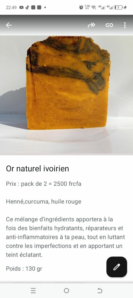 Savon Huile rouge & curcuma