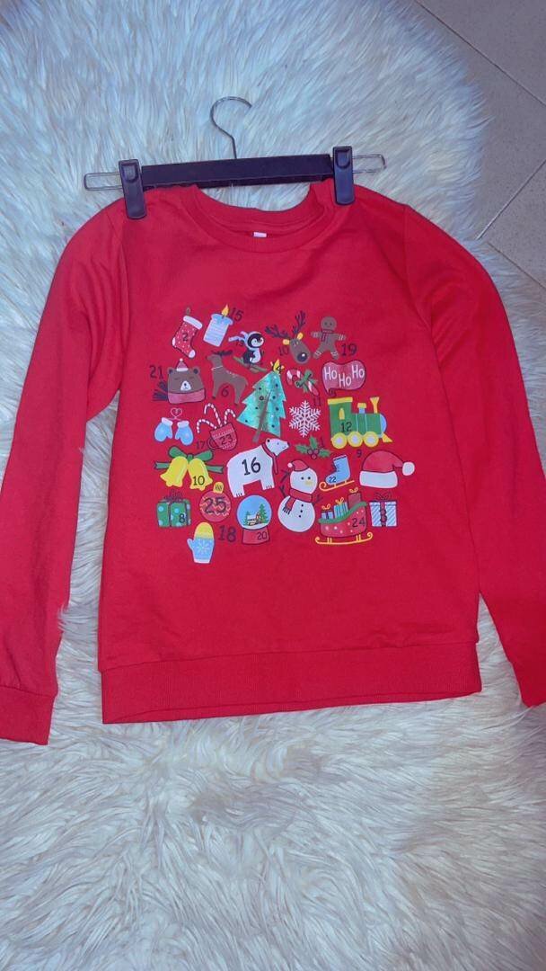 Pull de Noël rouge enfant