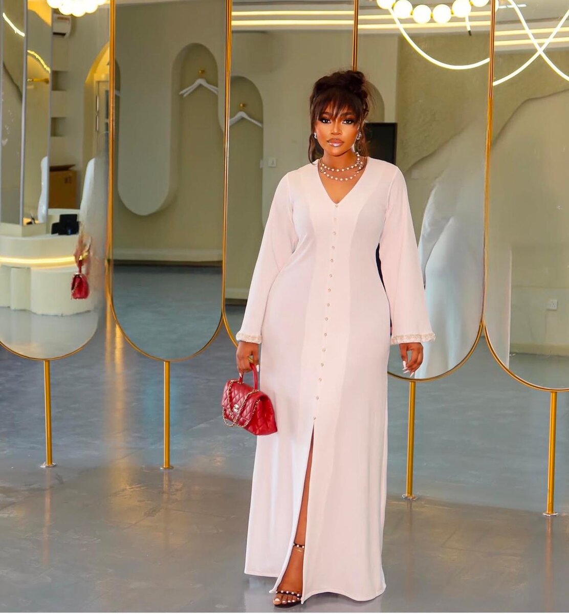 Robe longue élégante blanche