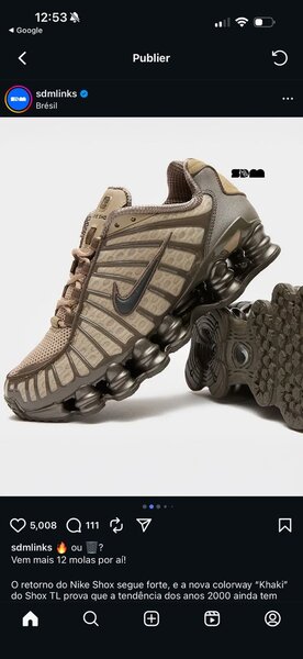 Baskets Nike Shox Khaki