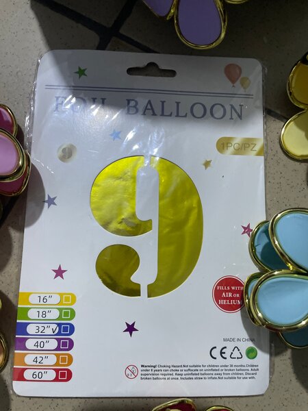 Ballon en aluminium chiffre 9