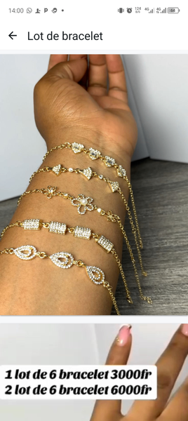 Lot de 6 bracelets élégants