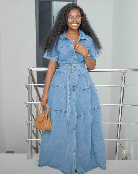 Robe longue en jean élégante