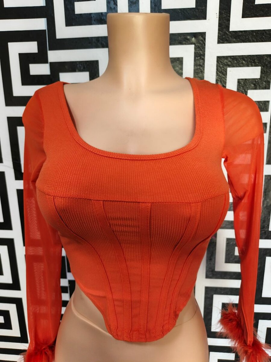 Top court orange élégant