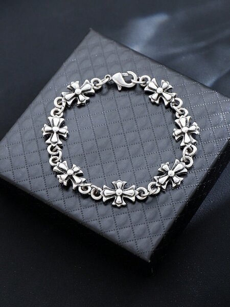Bracelet chaîne croix stylée