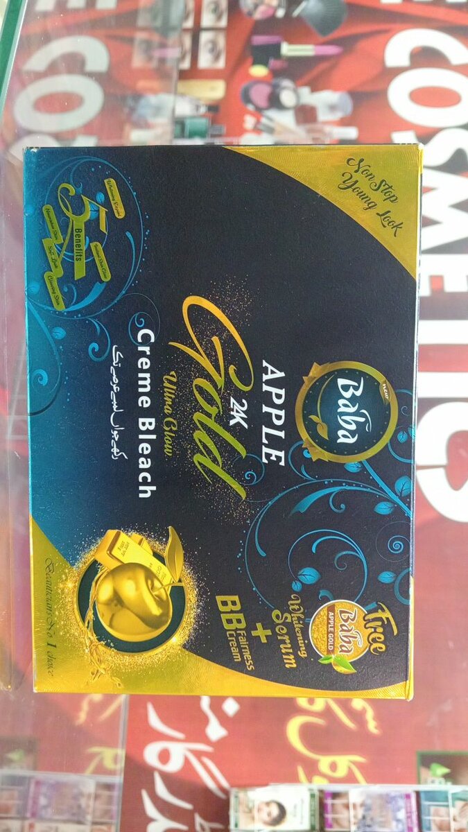 Baba Apple 24k gold bleach Cream Parlour pack