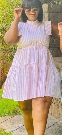 Pink striped dress