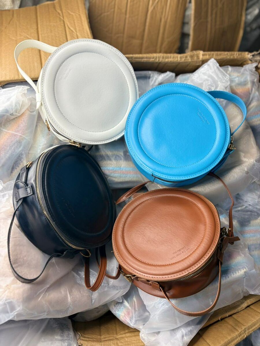 Sac rond en cuir élégant