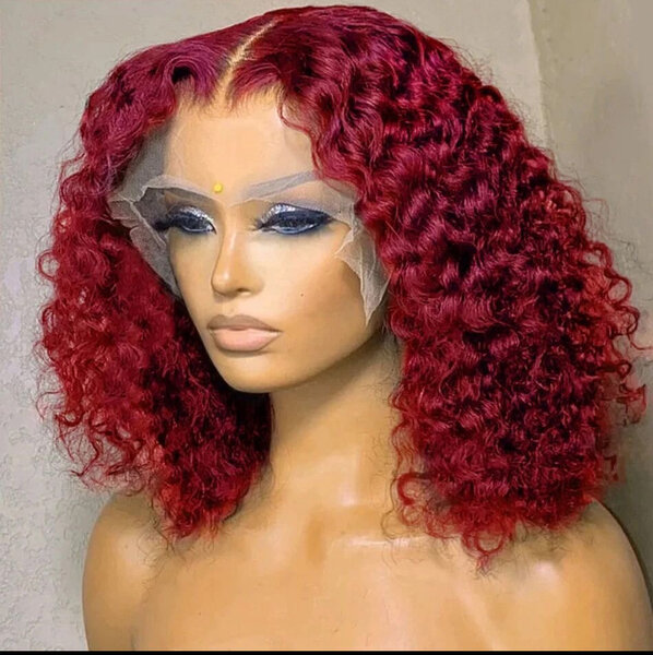 Perruque bouclée rouge