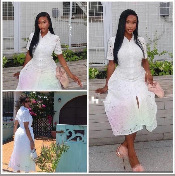 Robe blanche élégante en dentelle