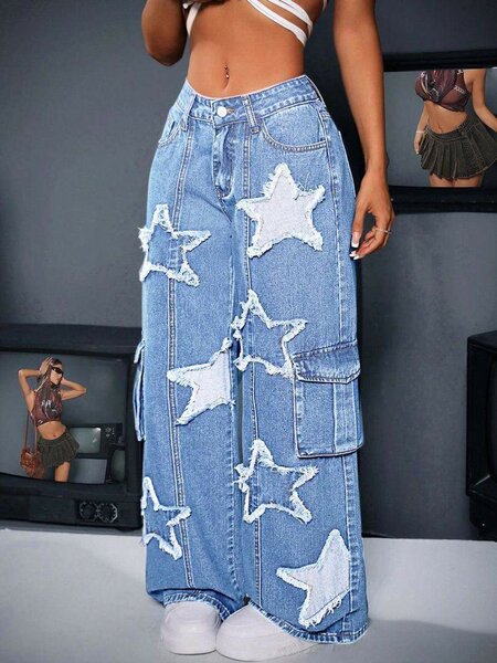 Jean larges avec motifs