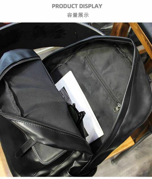 Sac à dos en cuir noir