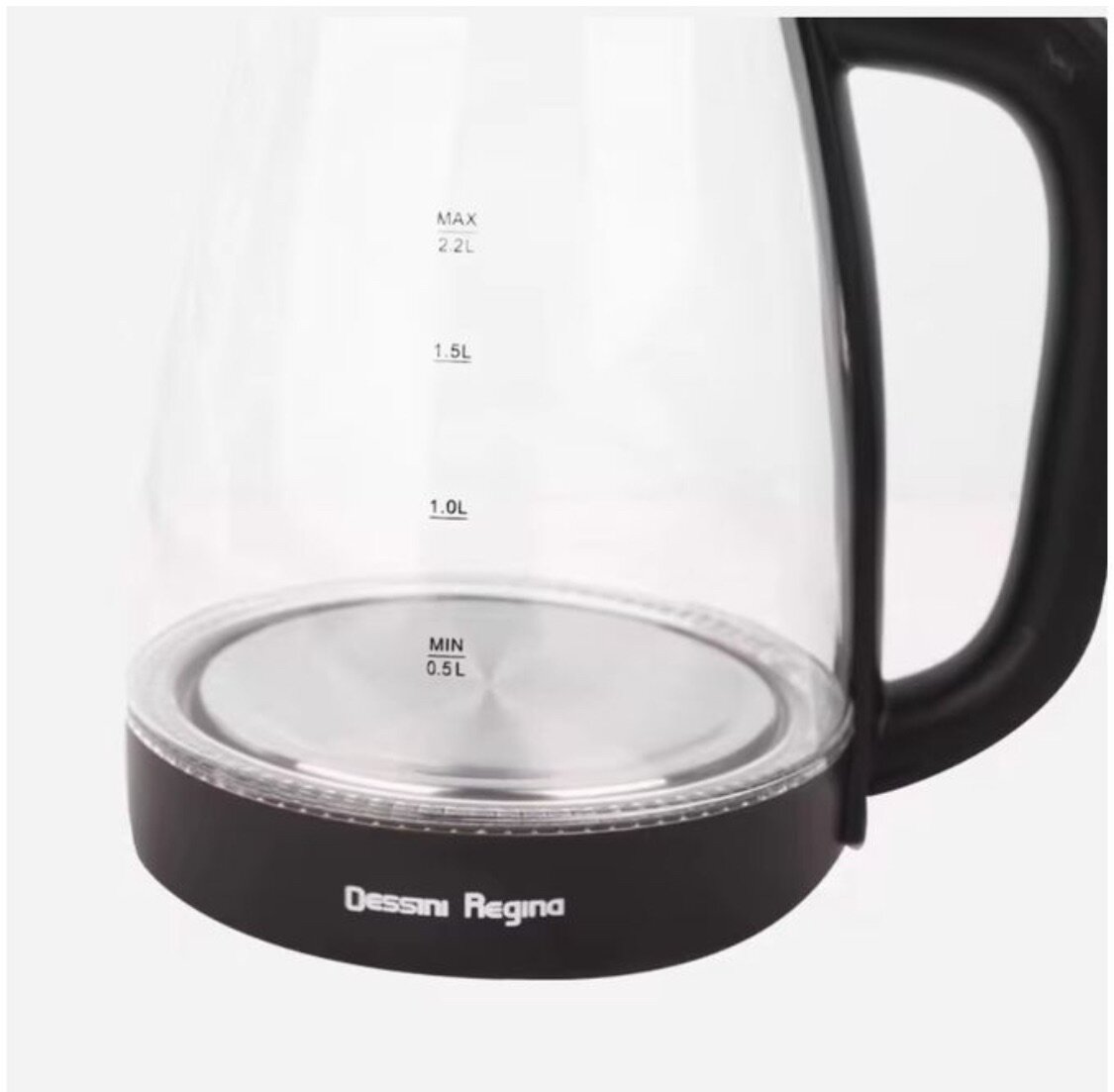 2.0L - Stainless Steel Glass Electric Kettle - Black/Transpa