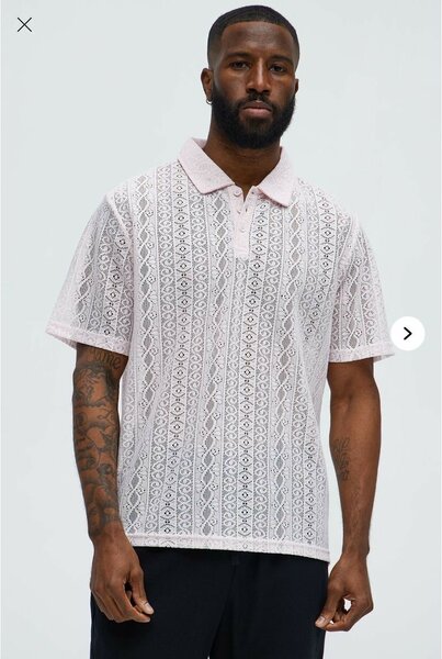 Chemise Polo en Dentelle Homme