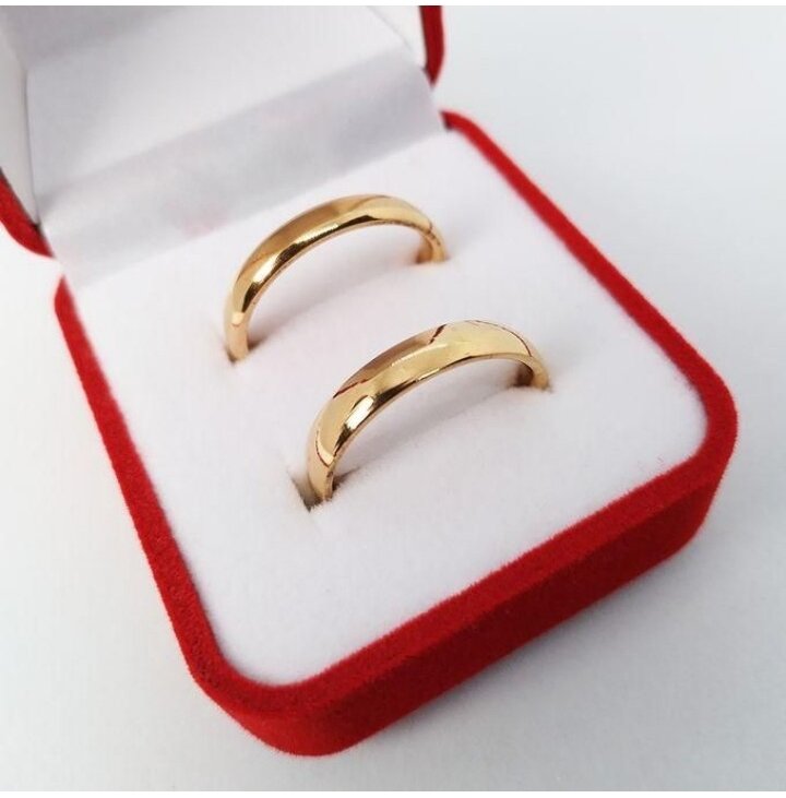 2x Bague de fiançailles Inox-boîtier offert