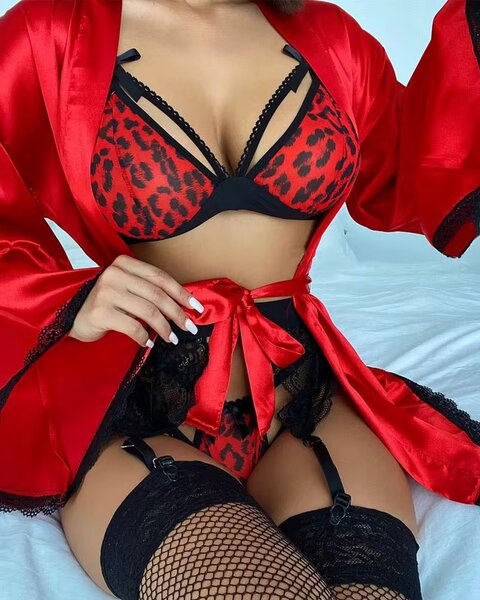 Ensemble lingerie léopard luxe